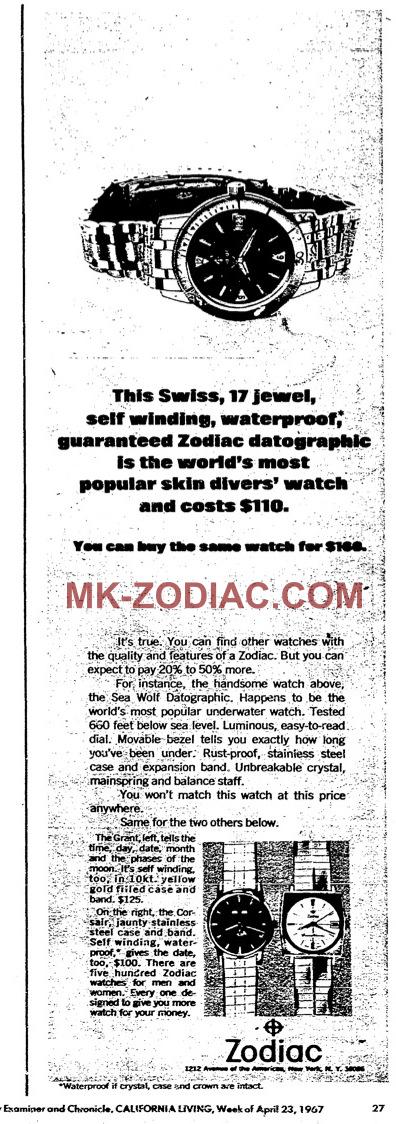 Zodiac watch ad 04-23-67